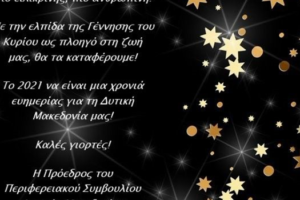 Χριστουγεννιάτικες ευχές της Προέδρου του Περιφερειακού Συμβουλίου Δυτικής Μακεδονίας Ευφροσύνης Ντιό 2020