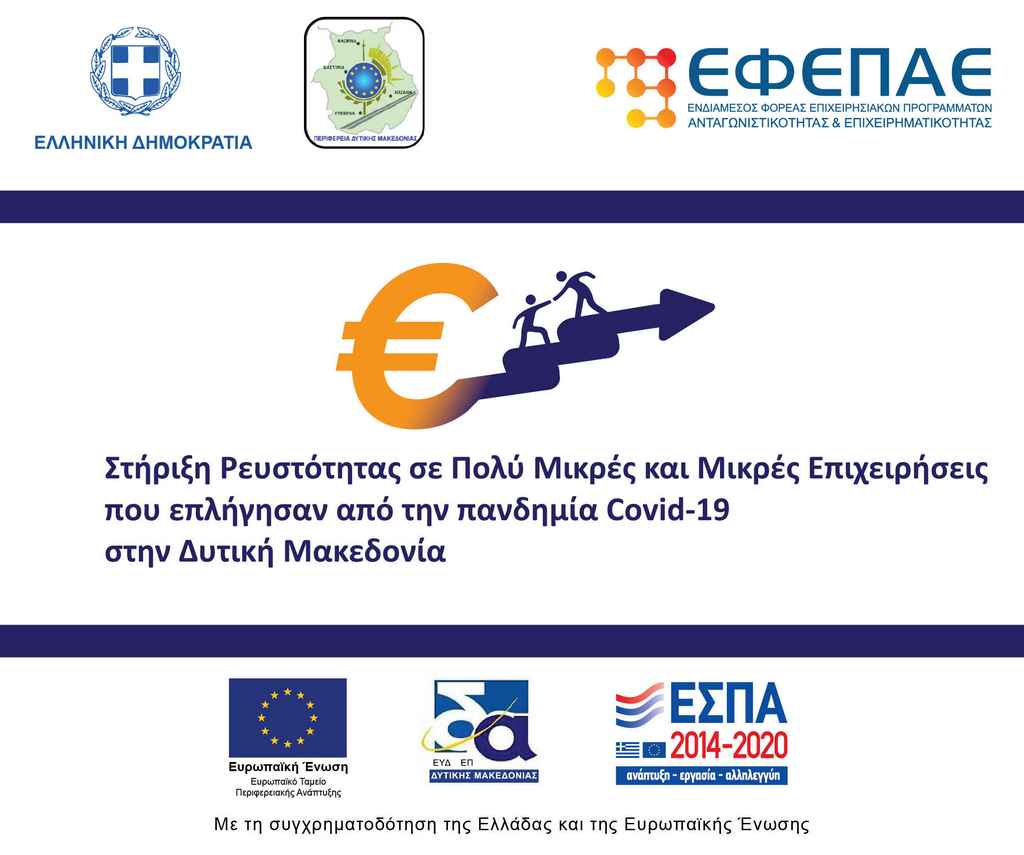 3η Τροποποίηση της Αναλυτικής Πρόσκλησης της Δράσης «Στήριξη Ρευστότητας σε Πολύ Μικρές και Μικρές Επιχειρήσεις που επλήγησαν από την πανδημία Covid-19 στην Δυτική Μακεδονία» του ΕΠ-ΠΔΜ, ΕΣΠΑ 2014-2020