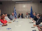 Σύσκεψη του Περιφερειάρχη Γιώργου Αμανατίδη με τον Αναπλ. Υπουργό Υποδομών και Μεταφορών Γιώργο Κώτσηρα και φορείς του μεταφορικού κλάδου